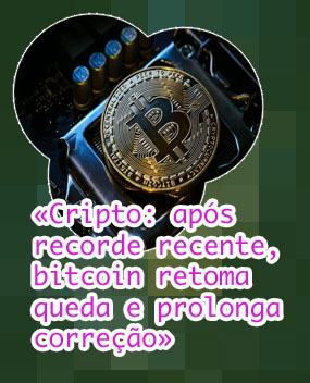 Bitcoin volta a cair